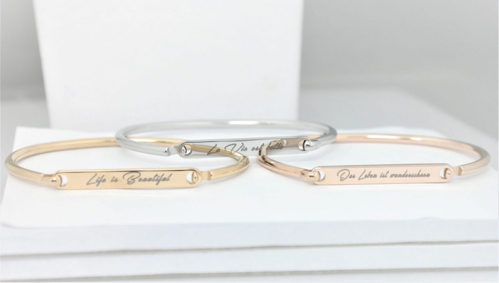 High quality personalized rigid bracelet with opening on the side – Image 9