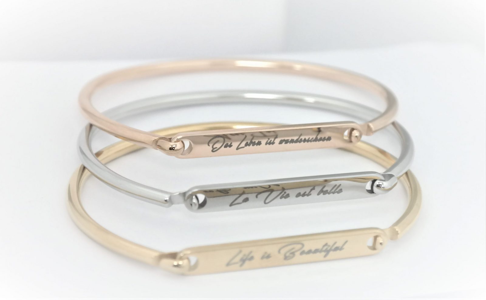 High quality personalized rigid bracelet with opening on the side – Image 8