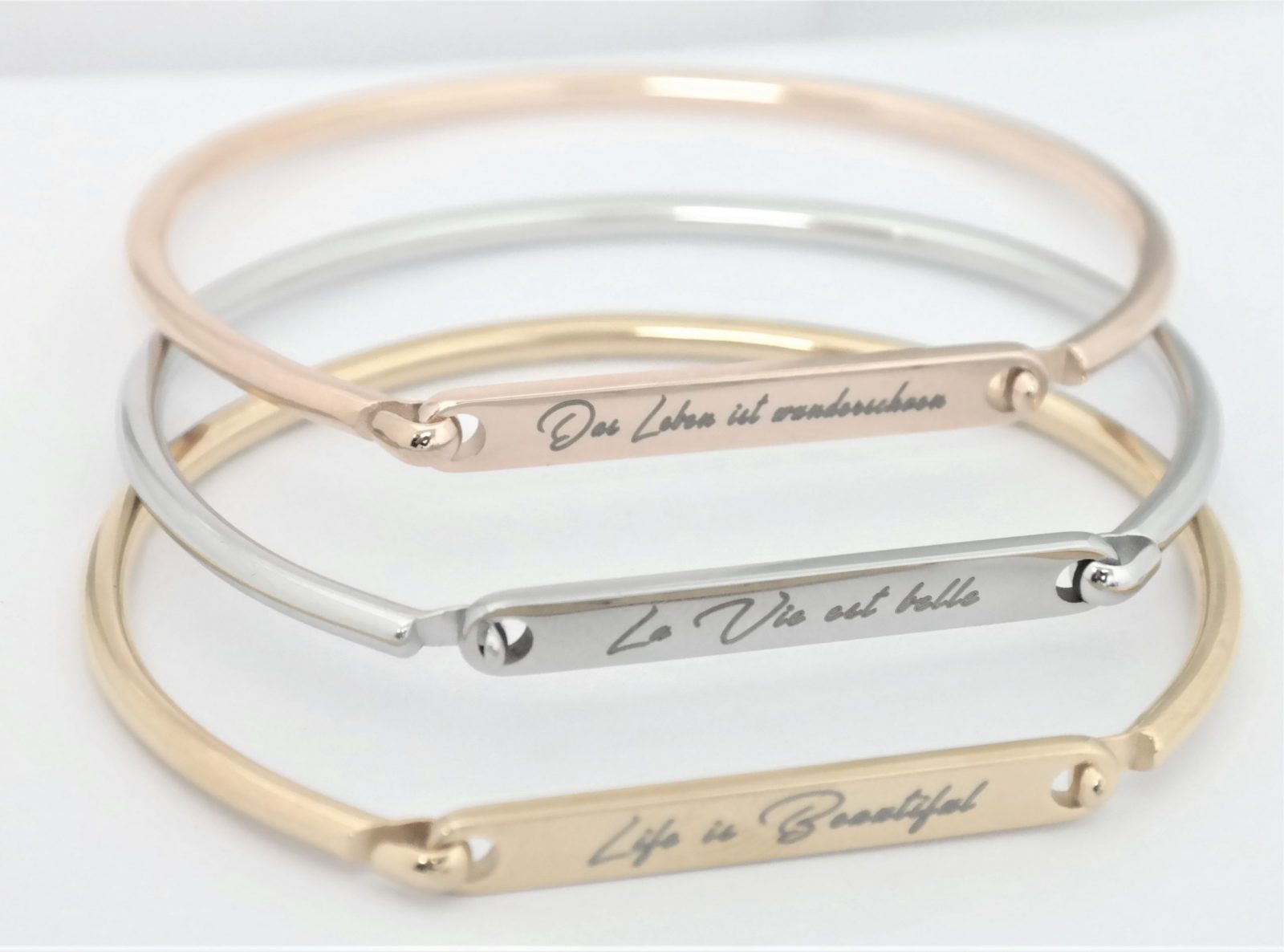High quality personalized rigid bracelet with opening on the side – Image 7
