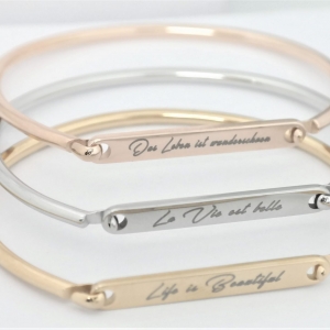 High quality personalized rigid bracelet with opening on the side