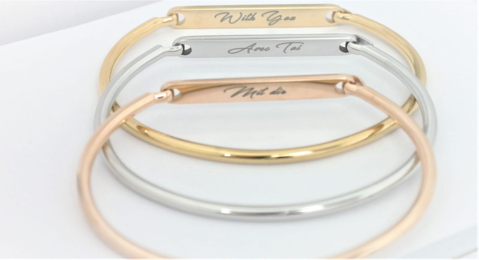 High quality personalized rigid bracelet with opening on the side – Image 6