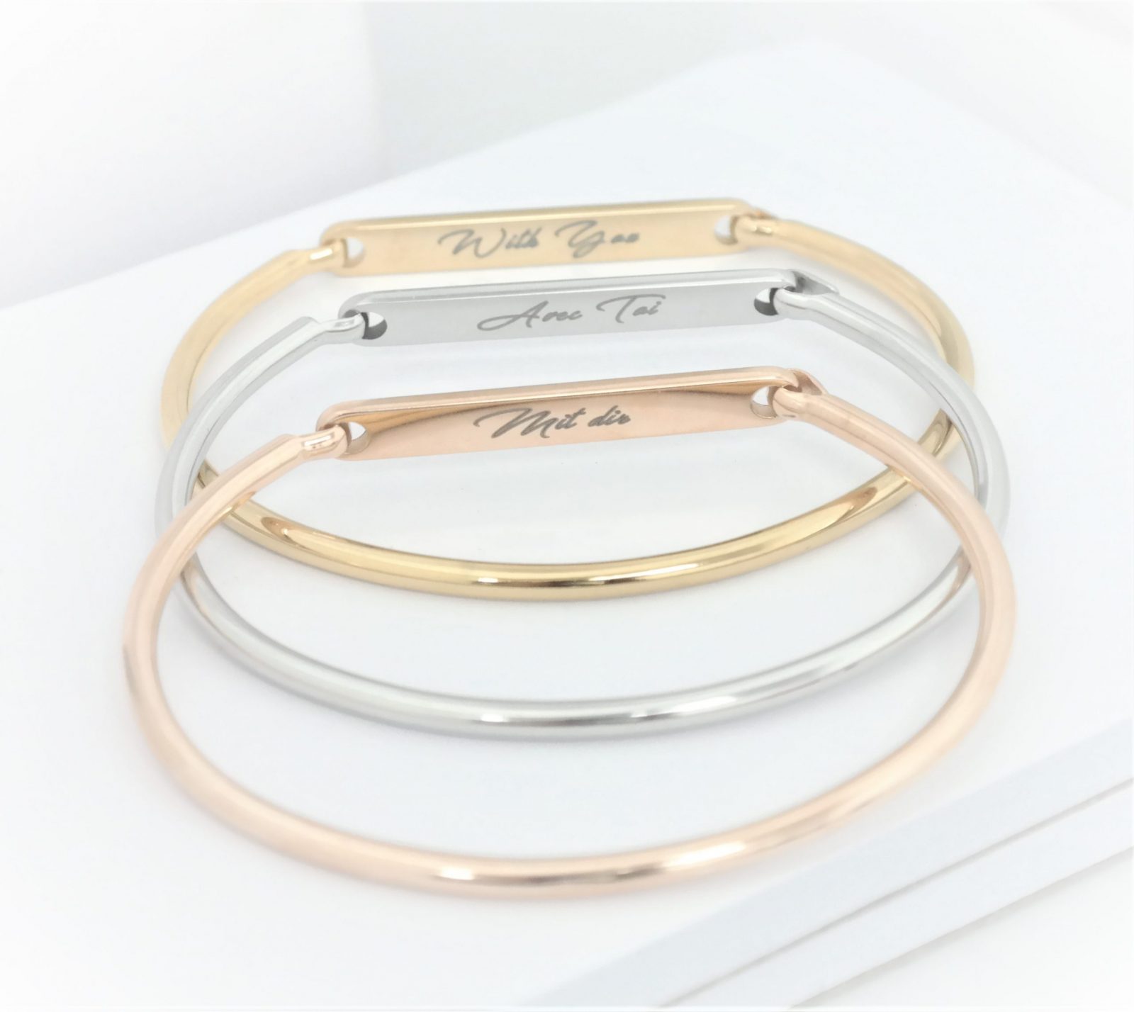 High quality personalized rigid bracelet with opening on the side – Image 5