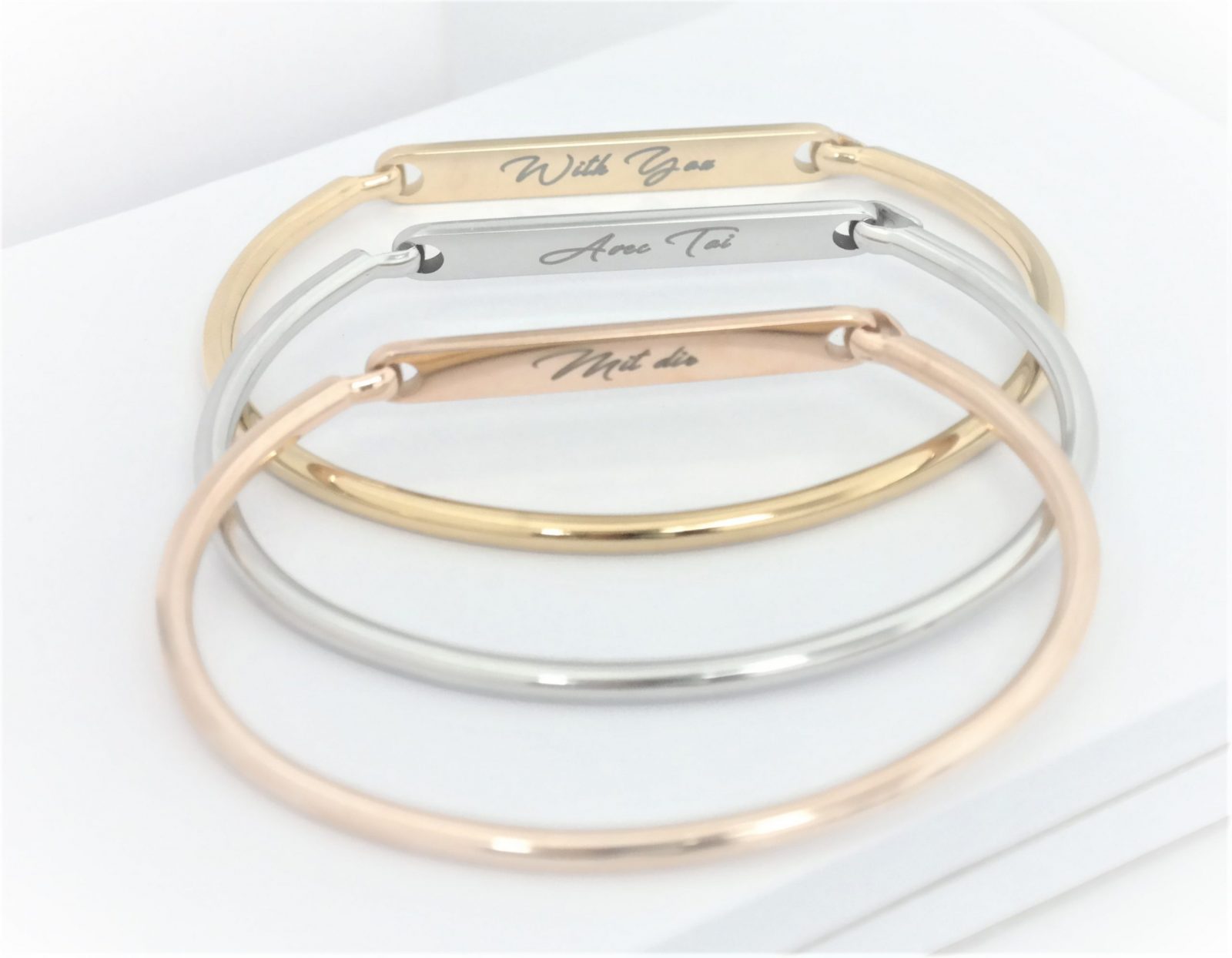 High quality personalized rigid bracelet with opening on the side – Image 4