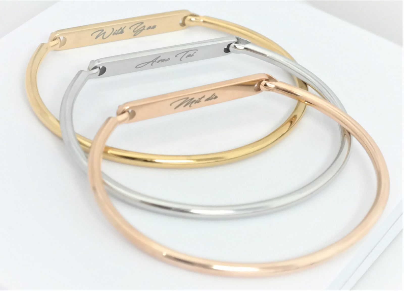 High quality personalized rigid bracelet with opening on the side – Image 3