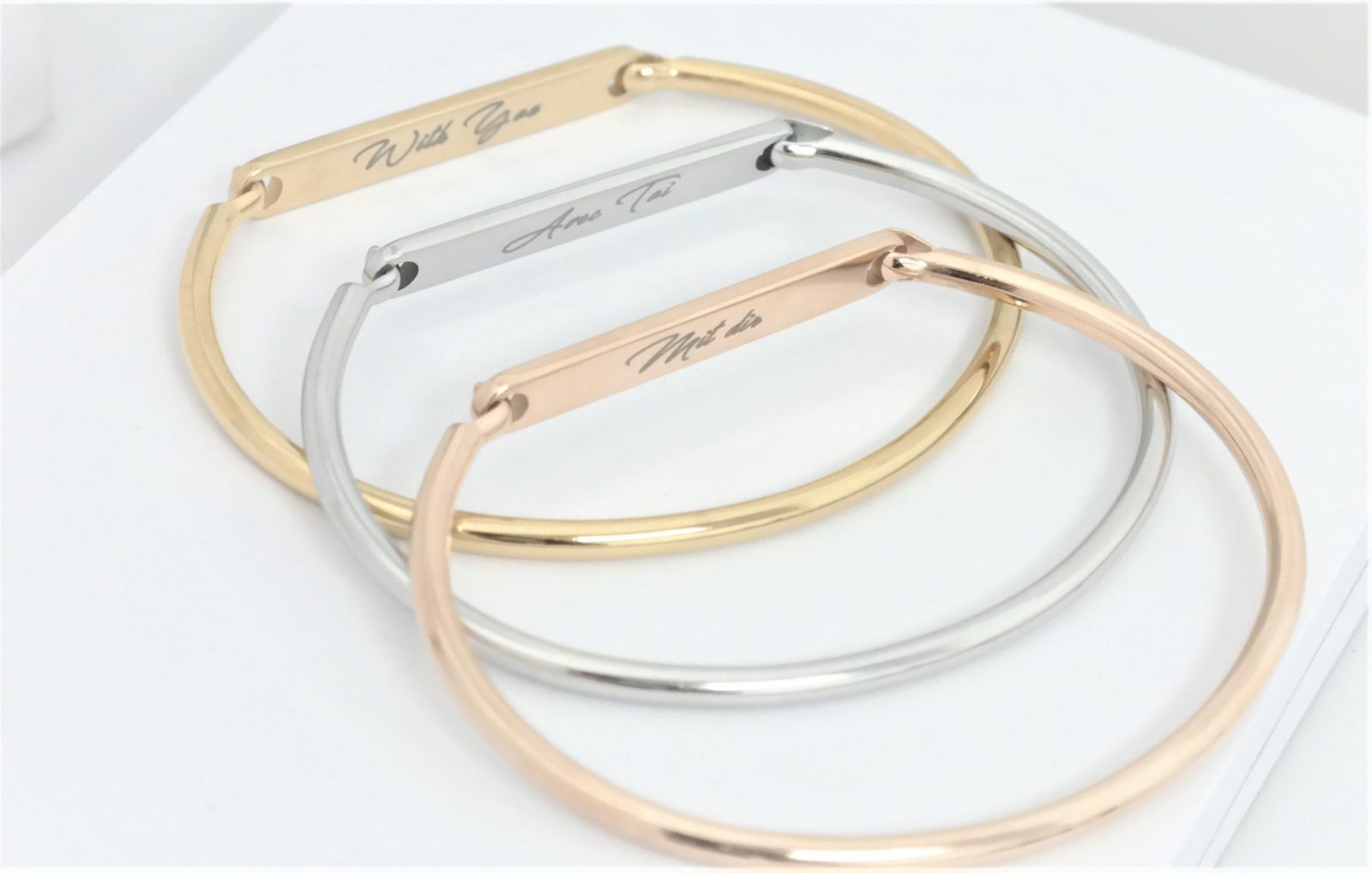 High quality personalized rigid bracelet with opening on the side – Image 2