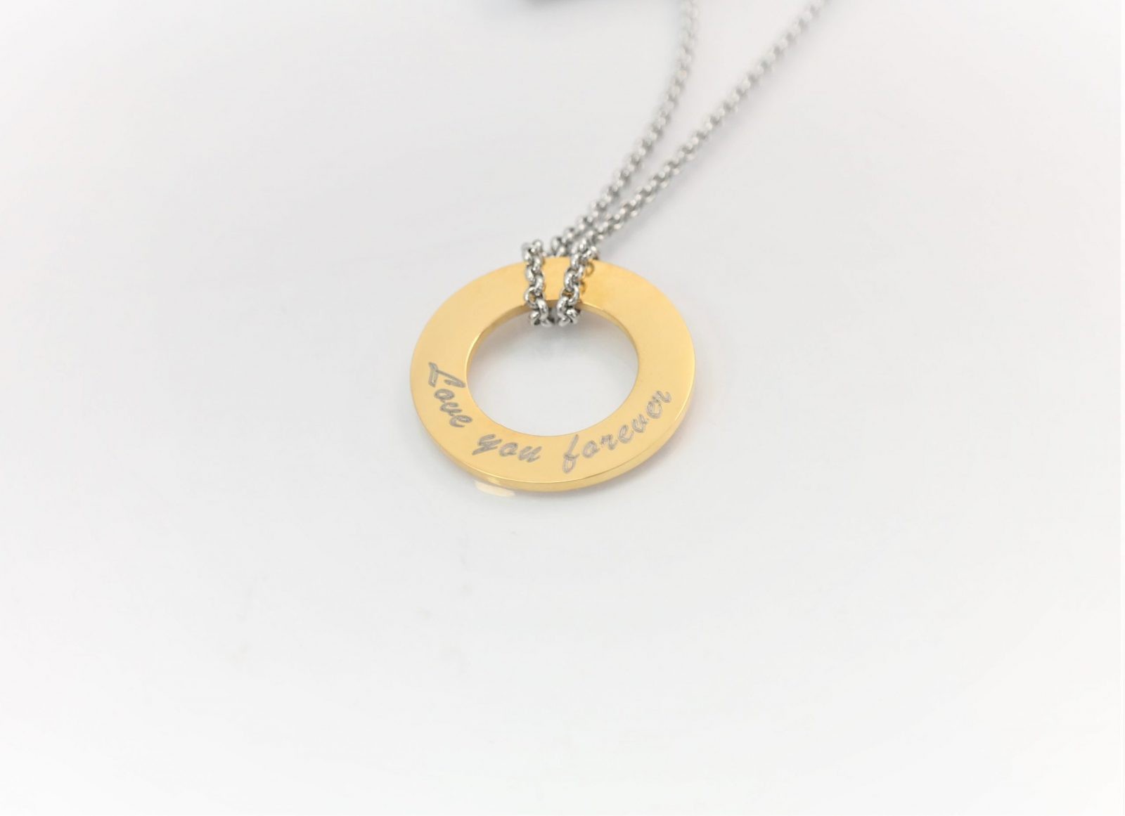 Trendy modern personalized donut pendant with chain avaialble in three beautiful colours – Image 24