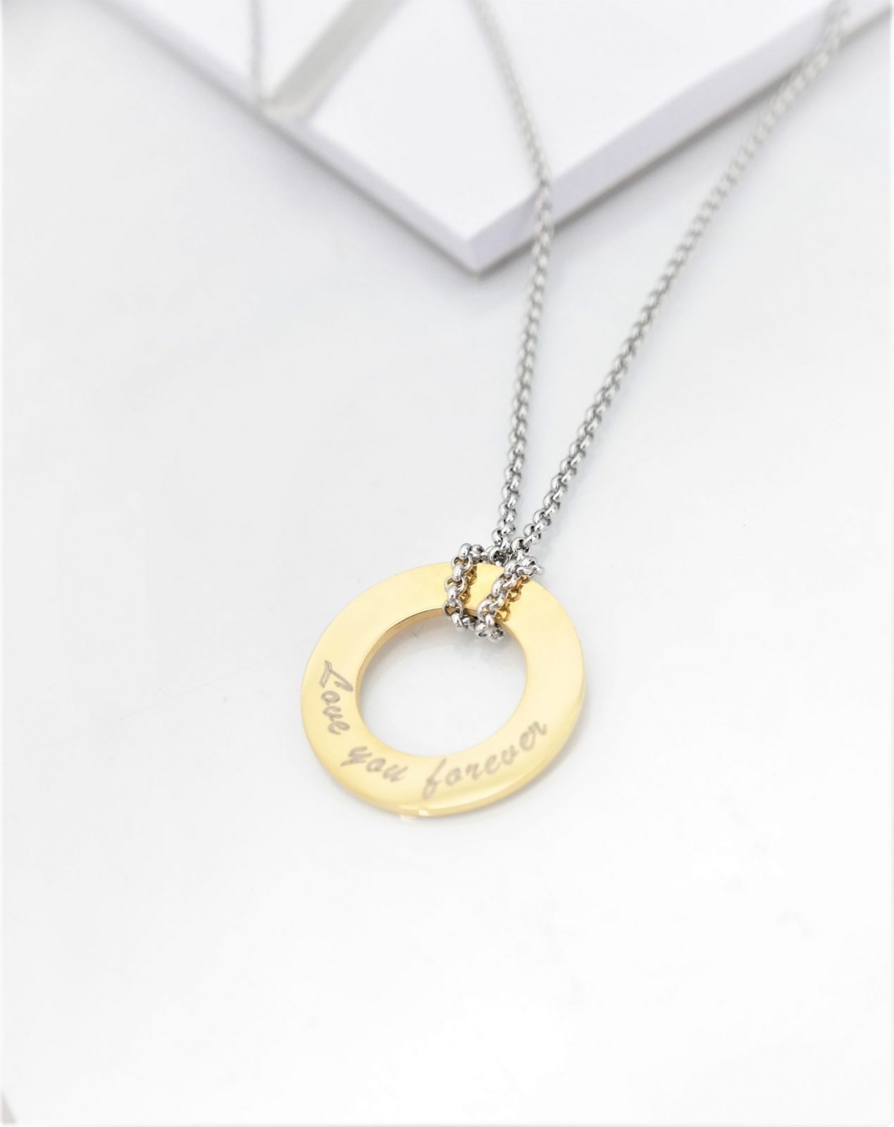 Trendy modern personalized donut pendant with chain avaialble in three beautiful colours – Image 22