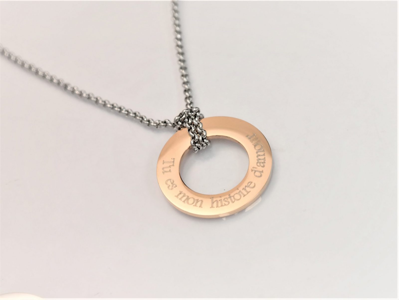 Trendy modern personalized donut pendant with chain avaialble in three beautiful colours – Image 21