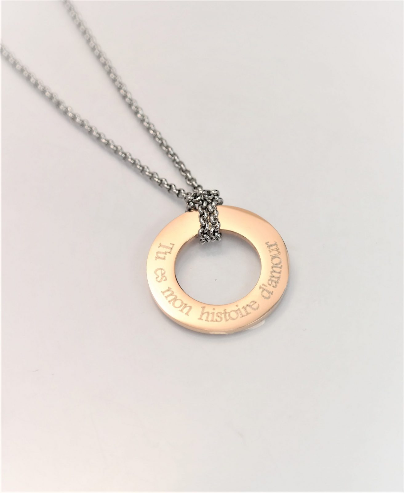 Trendy modern personalized donut pendant with chain avaialble in three beautiful colours – Image 19