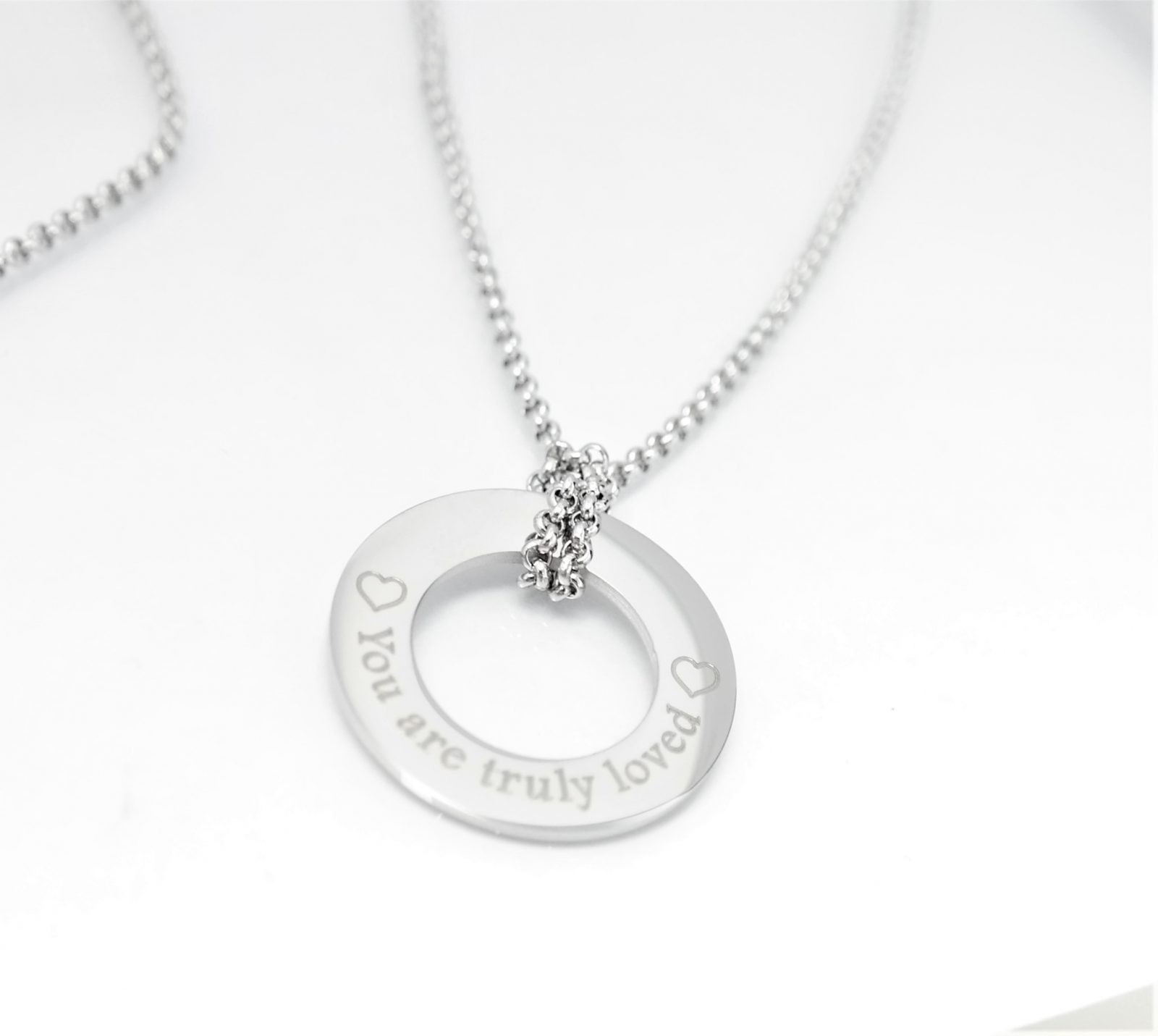 Trendy modern personalized donut pendant with chain avaialble in three beautiful colours – Image 14