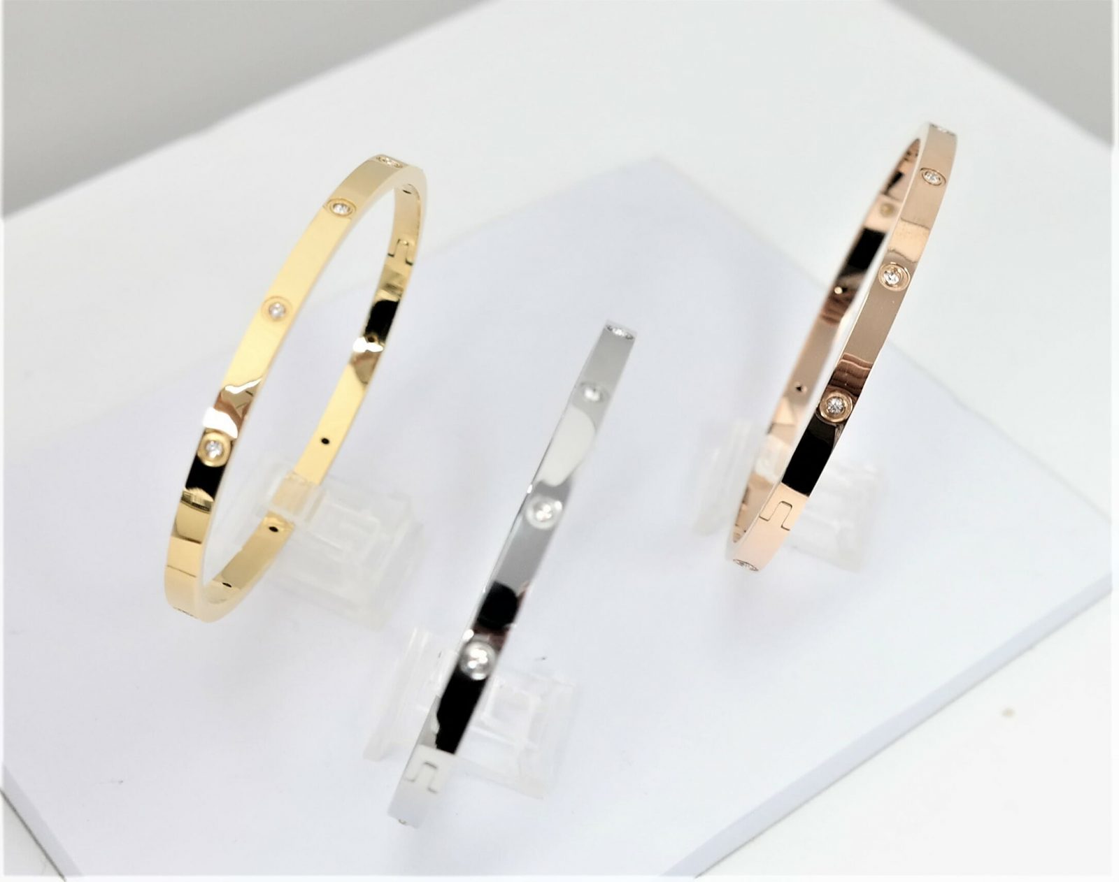 Bracelet avec pierres baguette ou pierres rondes incrustées – Image 3