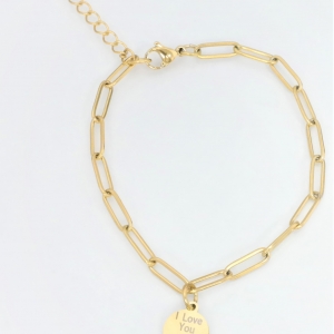 4mm fashion link bracelet with assorted/contrasting personalized medal