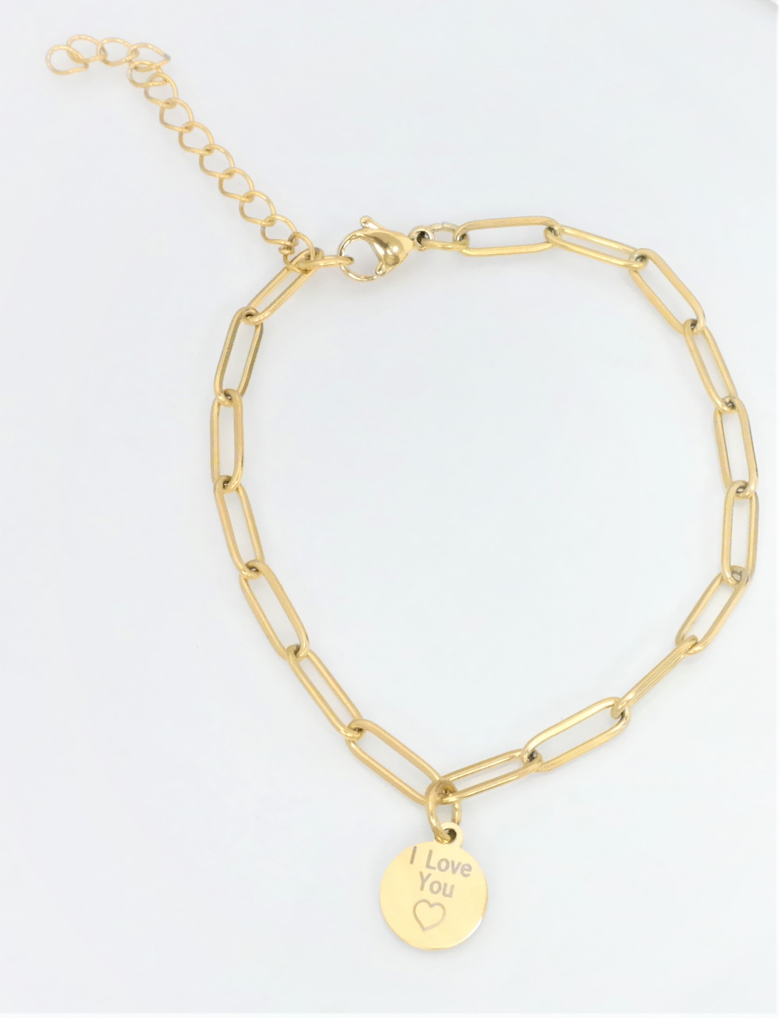 4mm fashion link bracelet with assorted/contrasting personalized medal