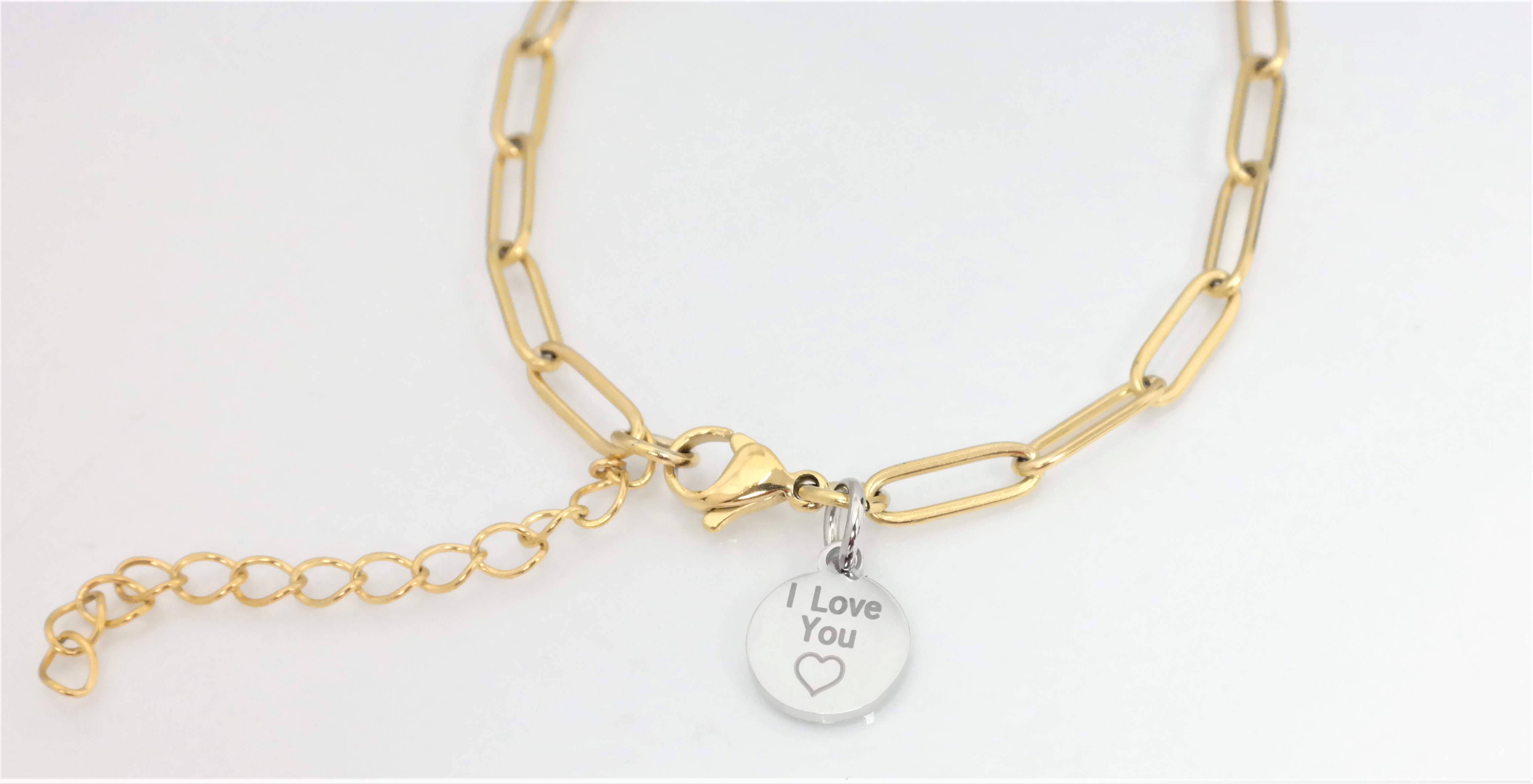 4mm fashion link bracelet with assorted/contrasting personalized medal – Image 16