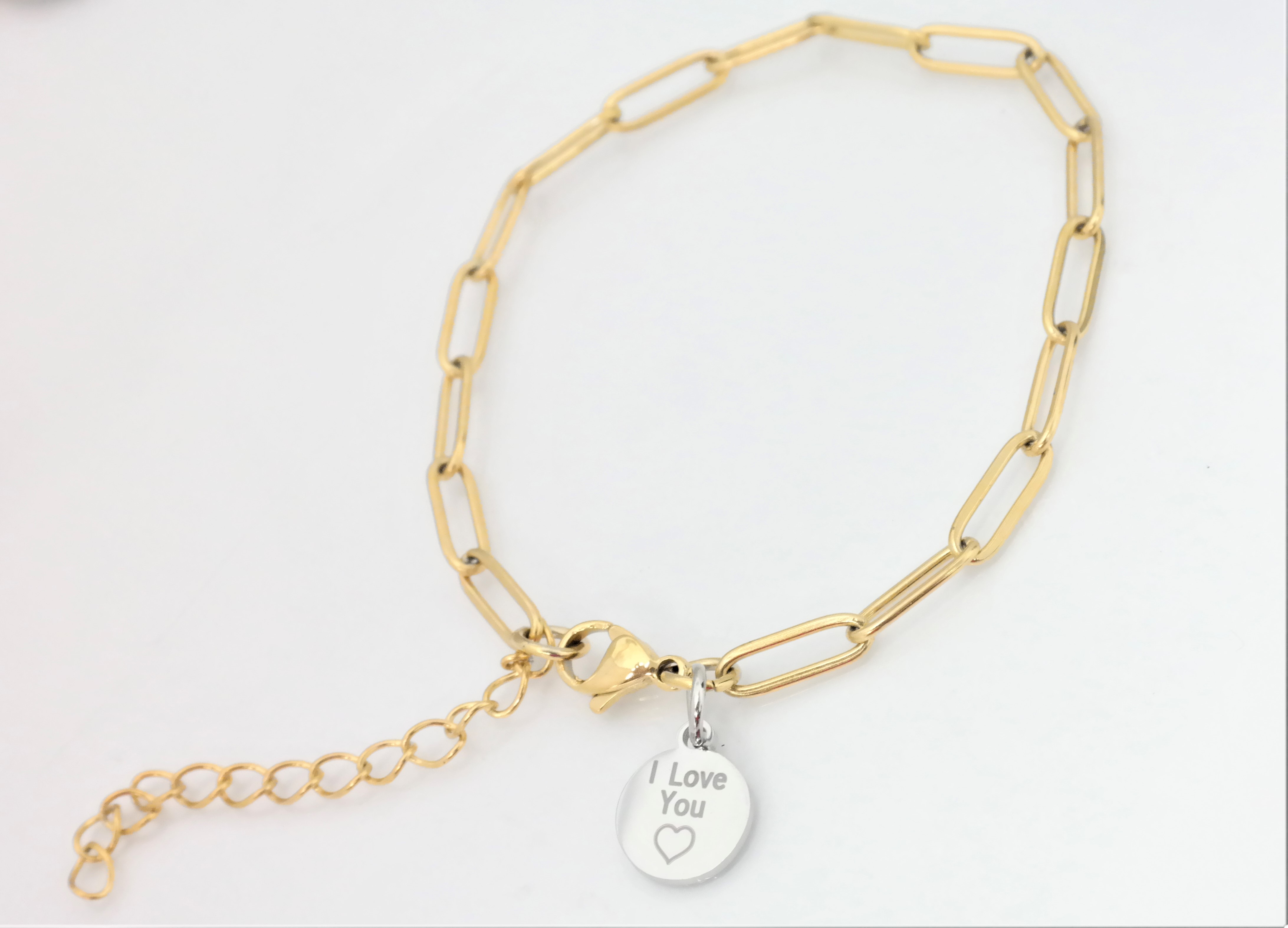 4mm fashion link bracelet with assorted/contrasting personalized medal – Image 15