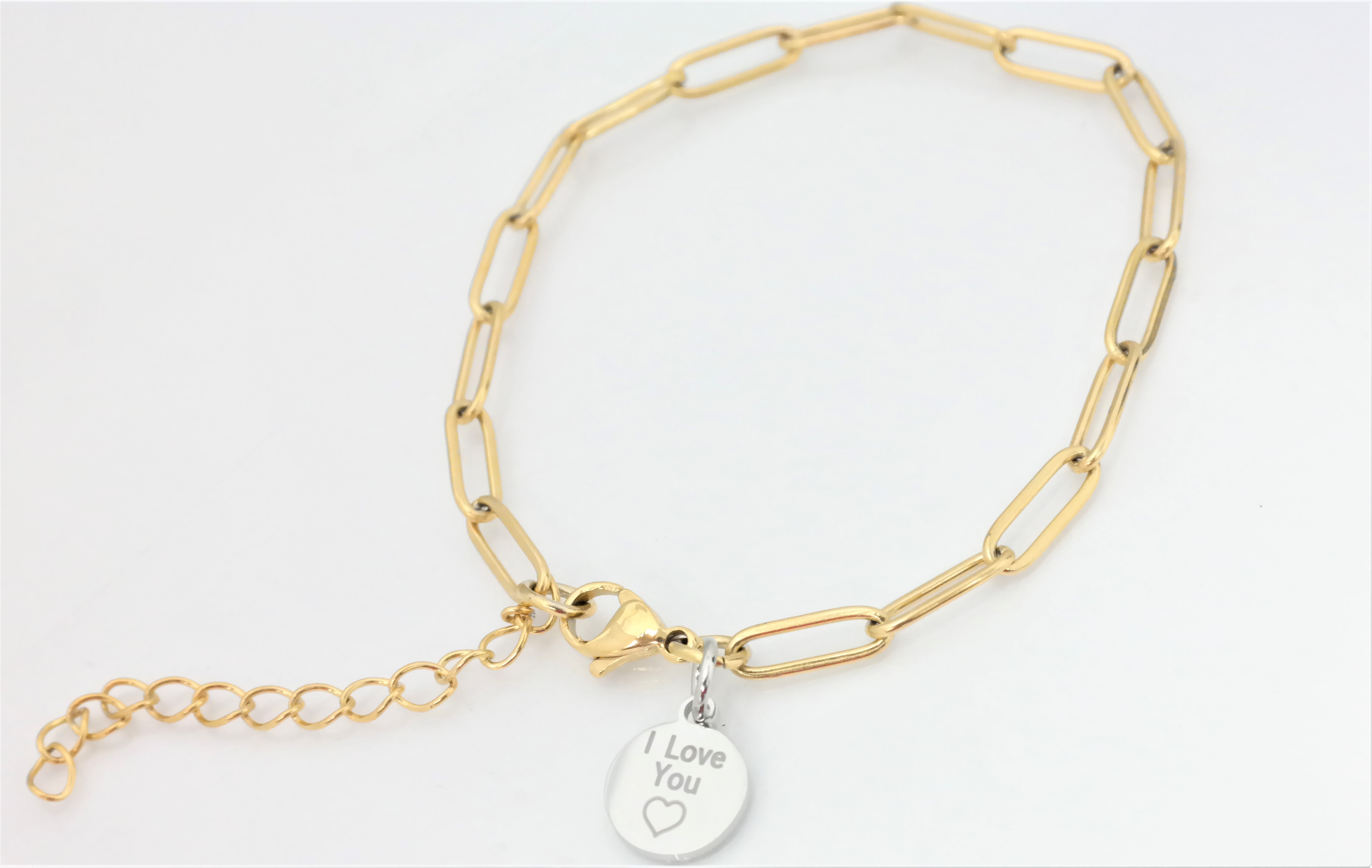 4mm fashion link bracelet with assorted/contrasting personalized medal – Image 14