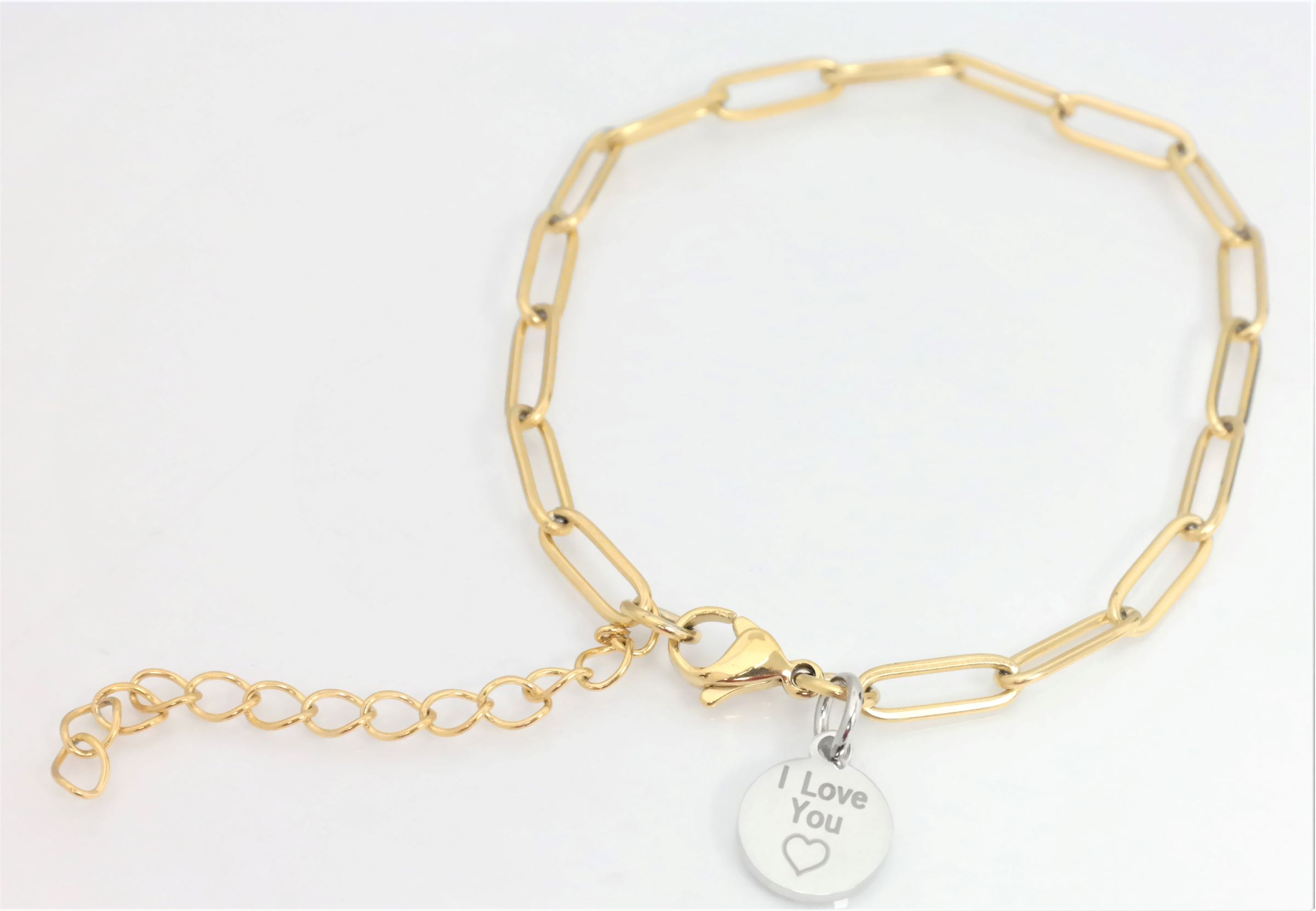 4mm fashion link bracelet with assorted/contrasting personalized medal – Image 13