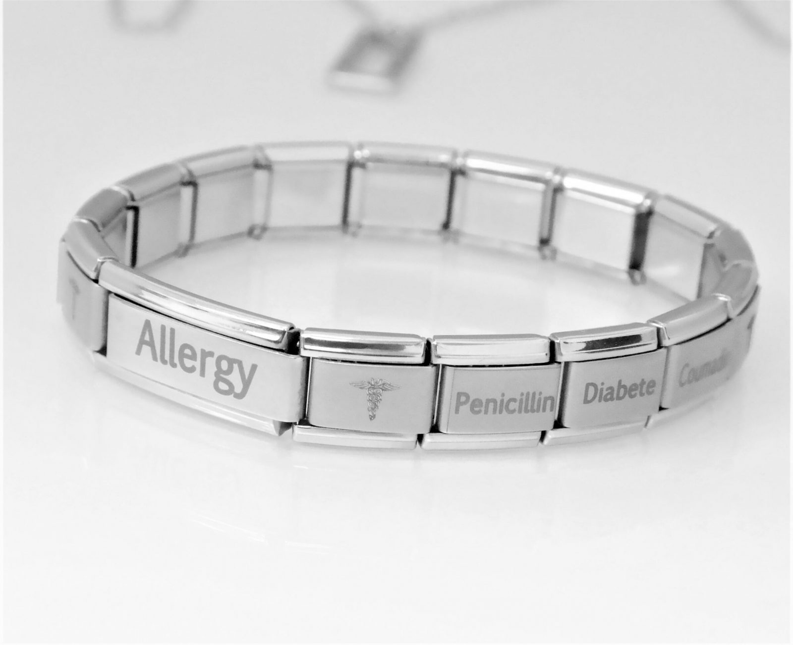 Elegant stretchy personalized medical bracelet, perfectly adapted to your wrist, comfortable and useful – Image 8