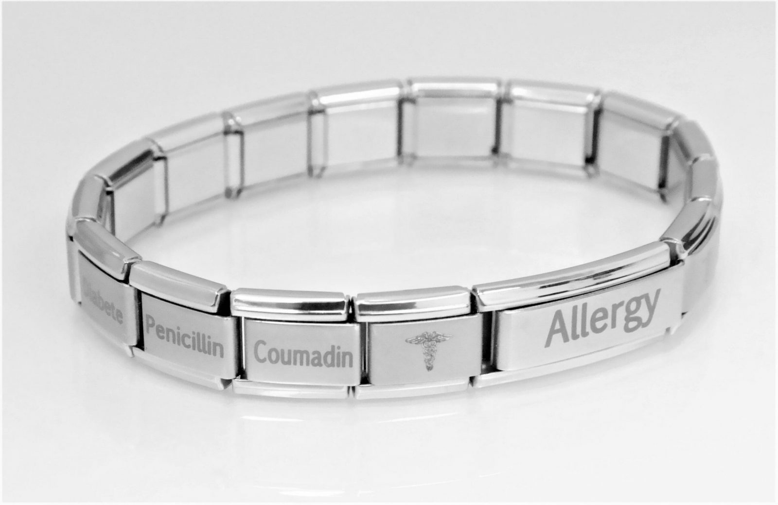 Elegant stretchy personalized medical bracelet, perfectly adapted to your wrist, comfortable and useful – Image 6