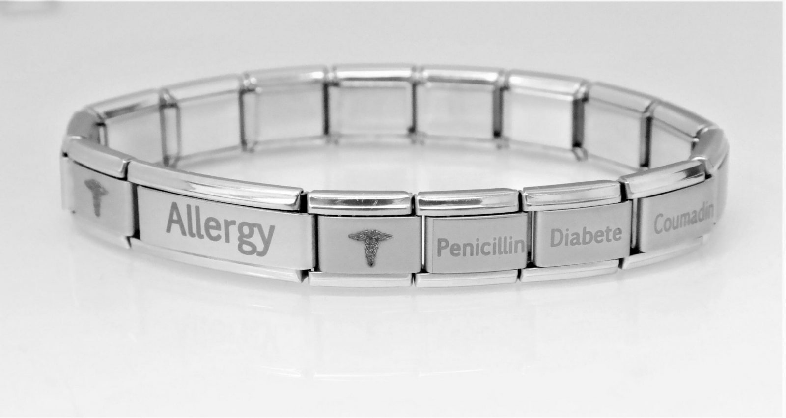 Elegant stretchy personalized medical bracelet, perfectly adapted to your wrist, comfortable and useful – Image 5