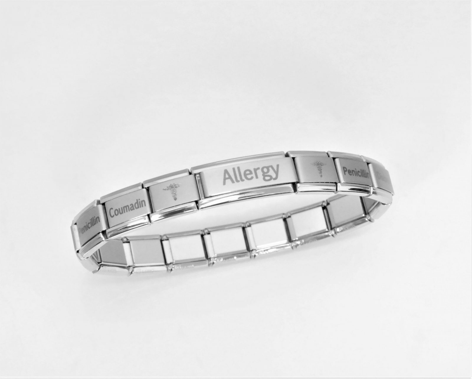 Elegant stretchy personalized medical bracelet, perfectly adapted to your wrist, comfortable and useful – Image 3