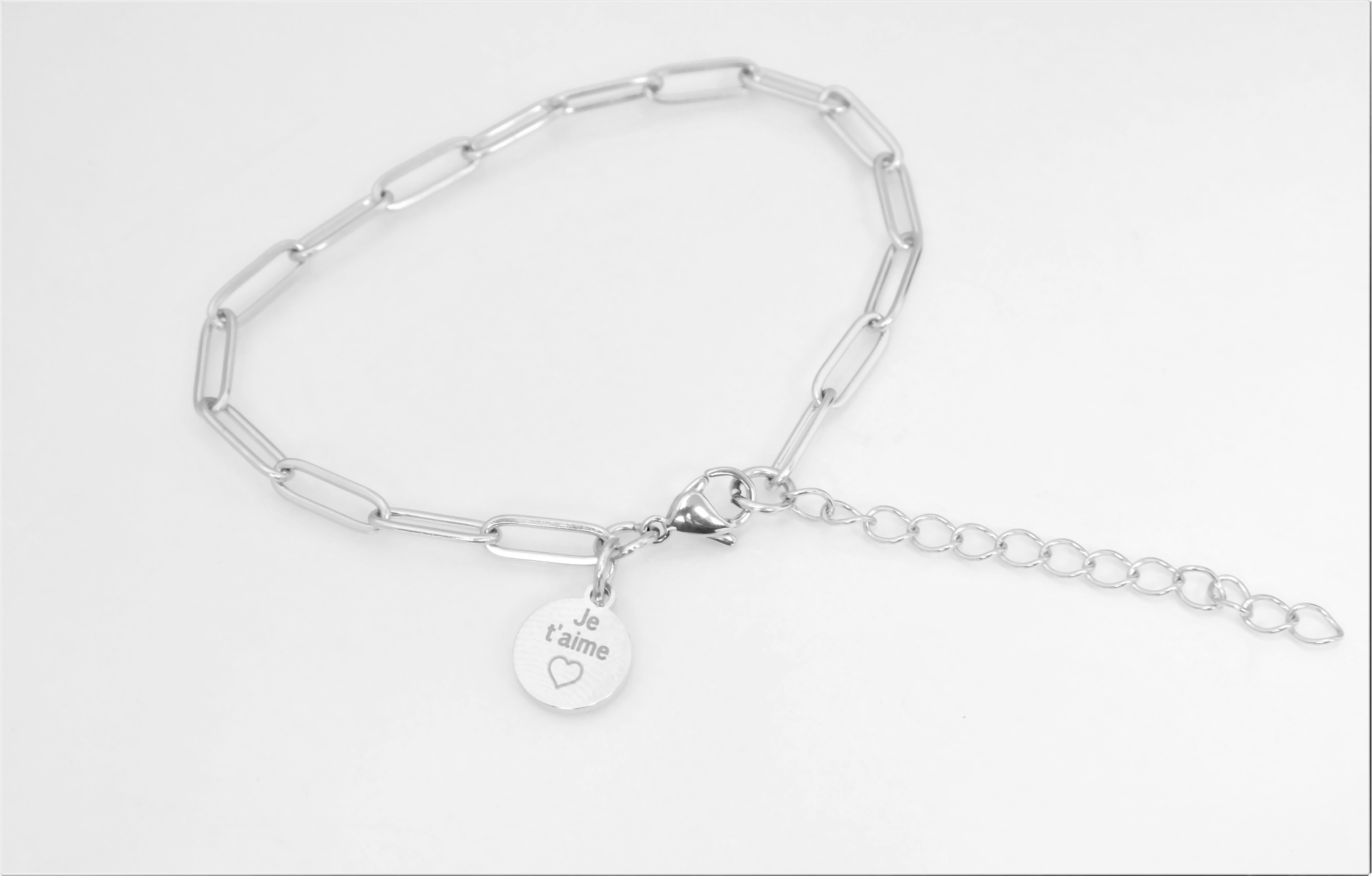 4mm fashion link bracelet with assorted/contrasting personalized medal – Image 11