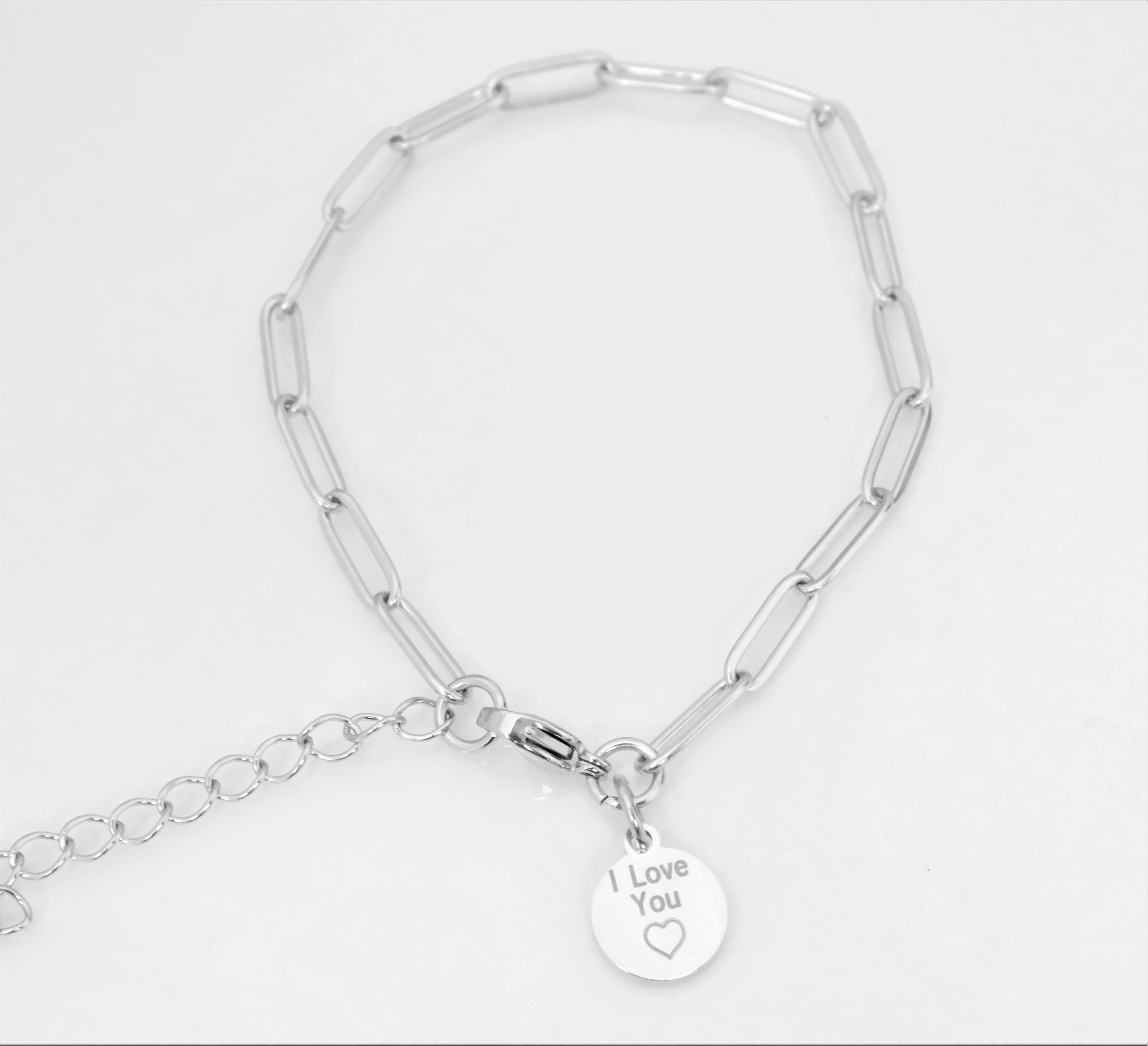 4mm fashion link bracelet with assorted/contrasting personalized medal – Image 9