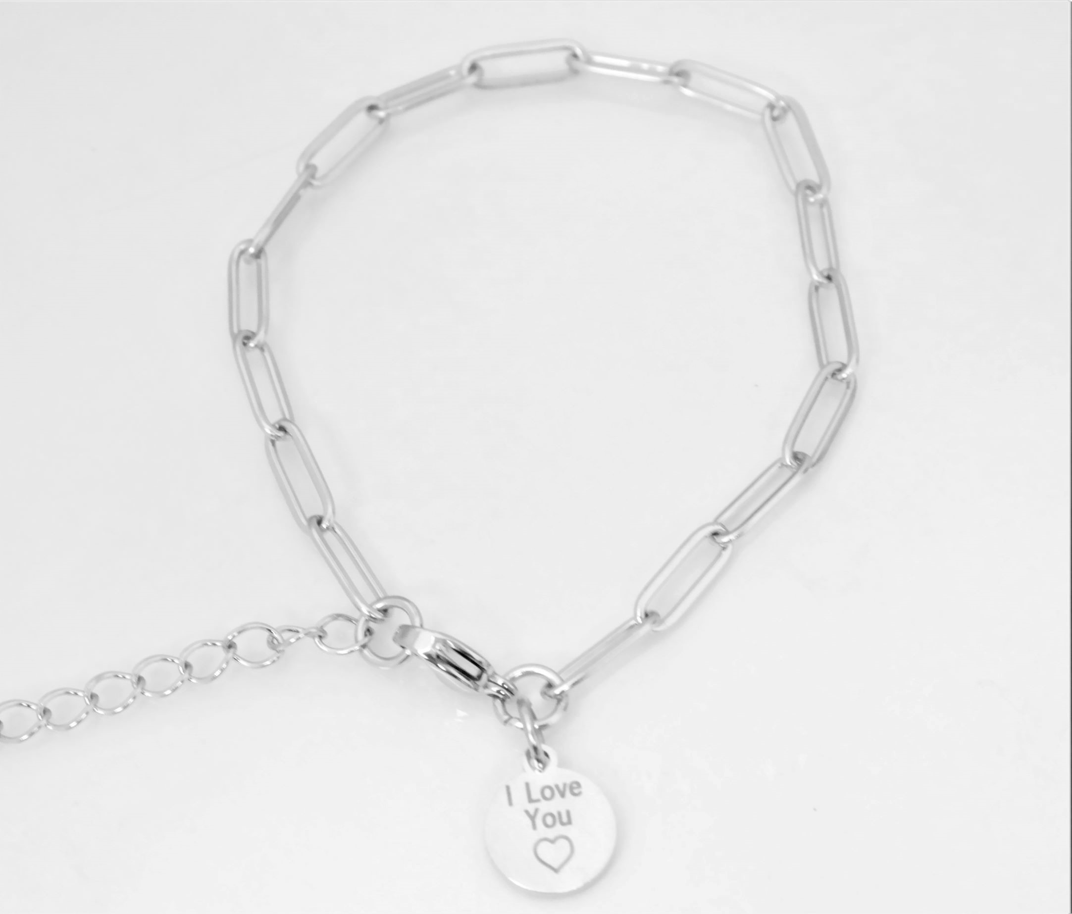 4mm fashion link bracelet with assorted/contrasting personalized medal – Image 8