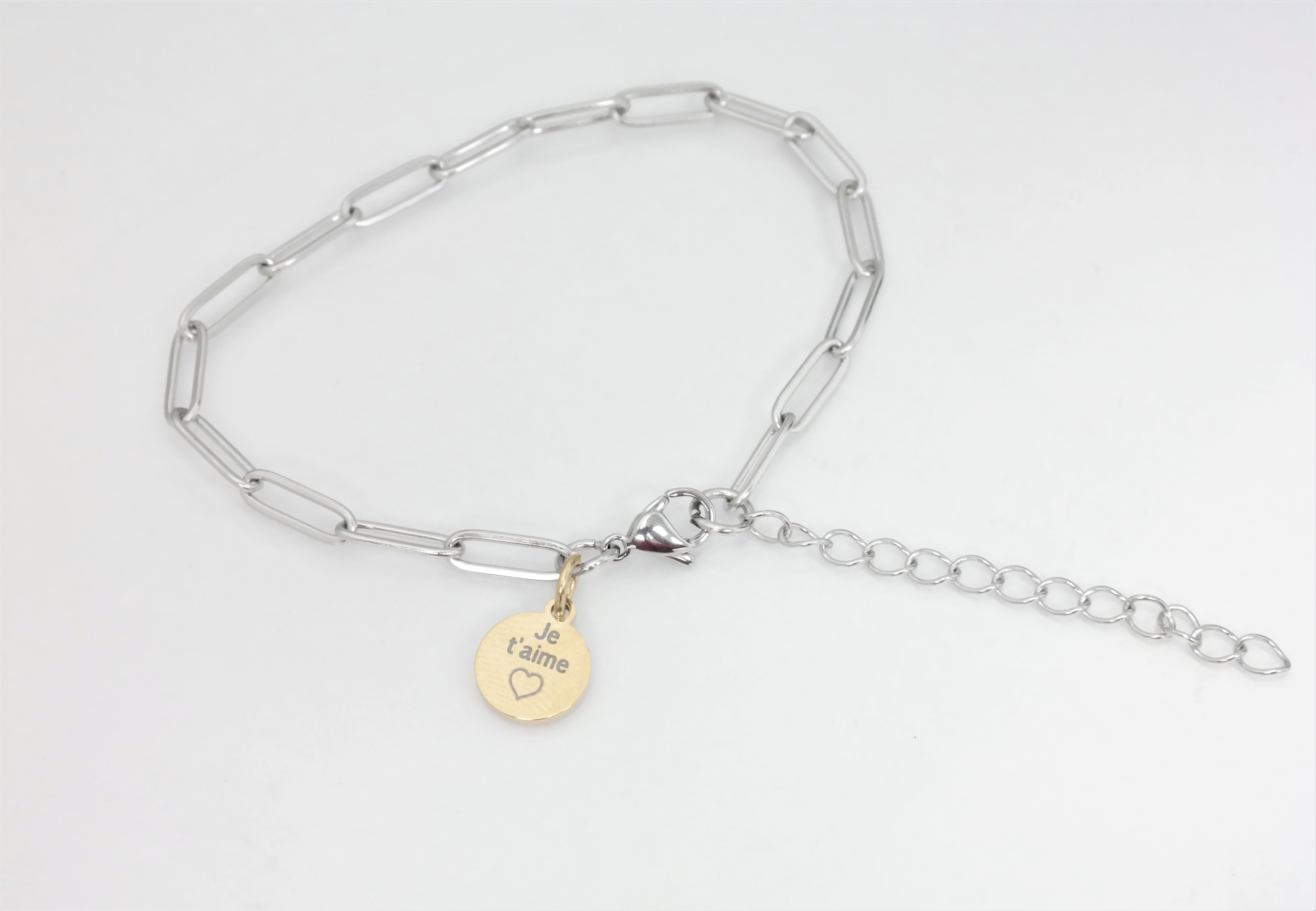 4mm fashion link bracelet with assorted/contrasting personalized medal – Image 4