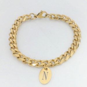 Personalized quality stainless steel gourmette bracelet