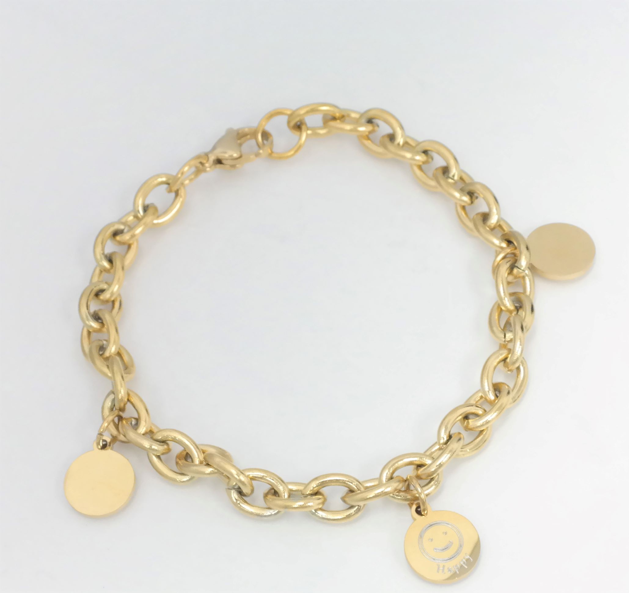Personalized "Rolo" link bracelet with engraved medals – Image 10