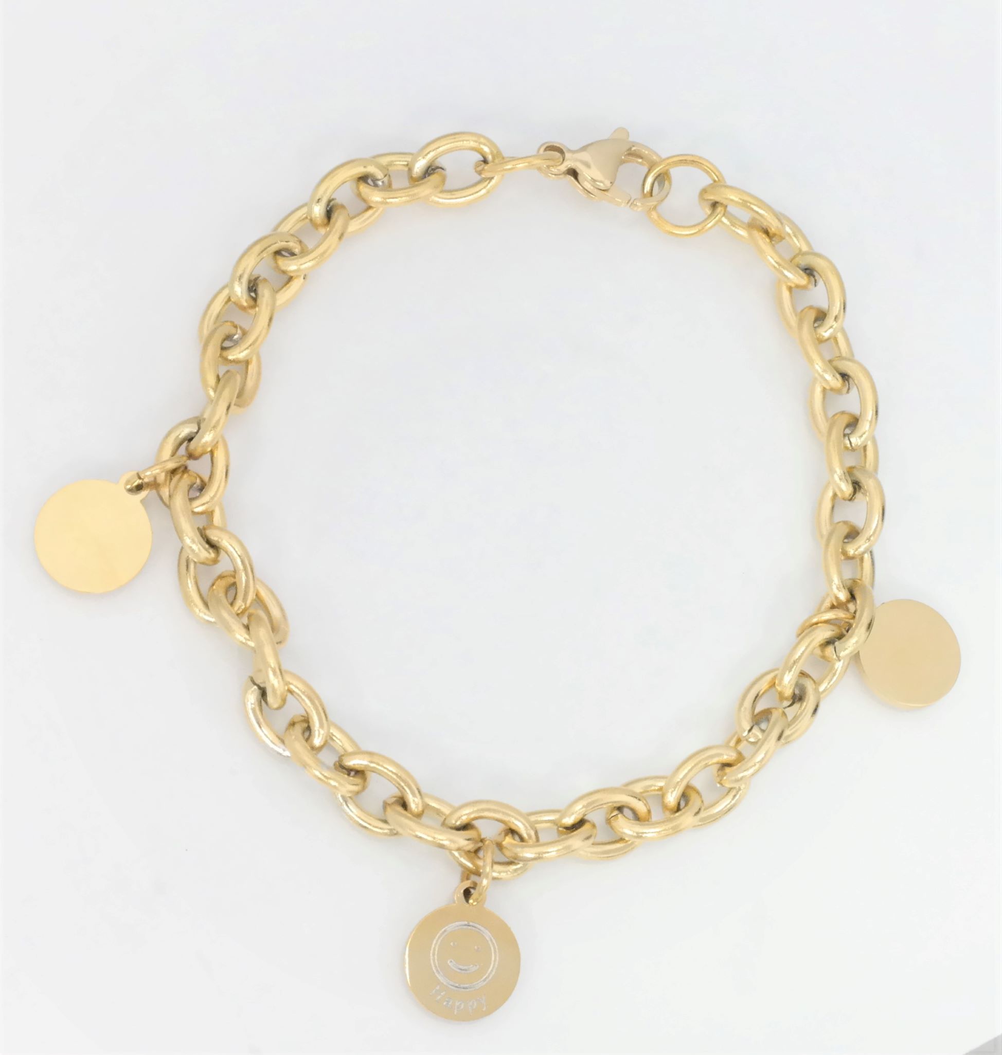 Personalized "Rolo" link bracelet with engraved medals – Image 9