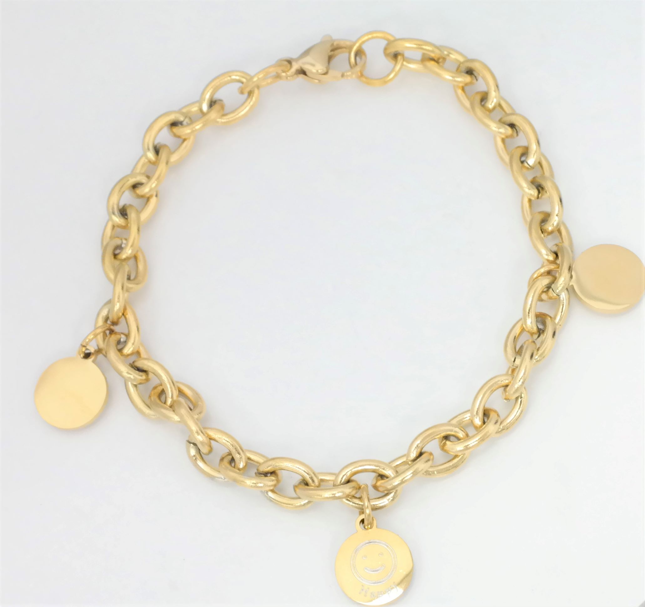 Personalized "Rolo" link bracelet with engraved medals – Image 8