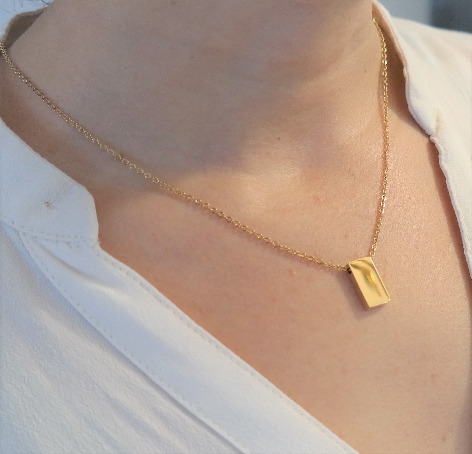 Pendentif « glissant » mode en acier inoxydable avec chaîne assortie – Image 6