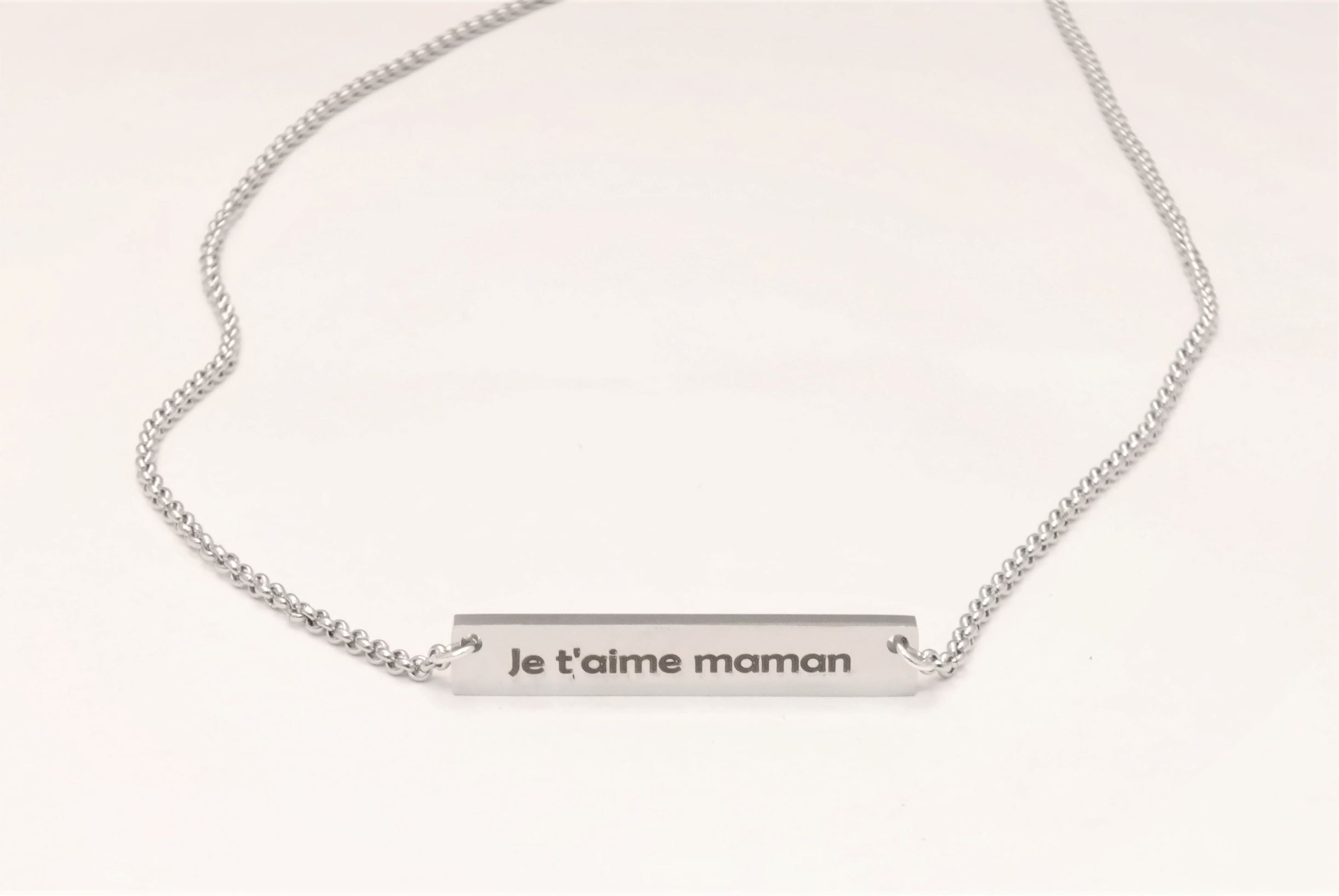 Collier pendentif personnalisé rectangulaire pour femme en acier de haute qualité – Image 5