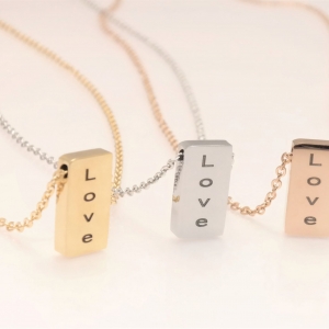 Pendentif « glissant » mode en acier inoxydable avec chaîne assortie