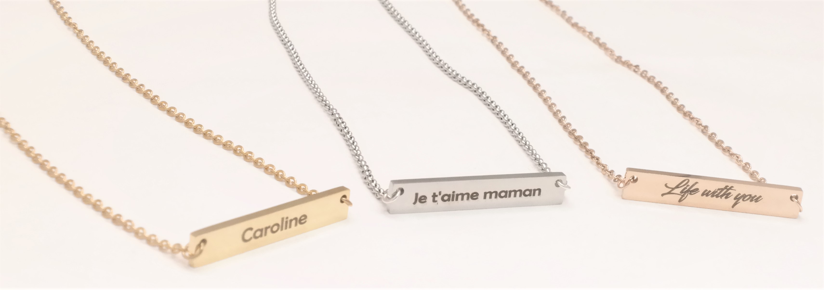 Collier pendentif personnalisé rectangulaire pour femme en acier de haute qualité – Image 4