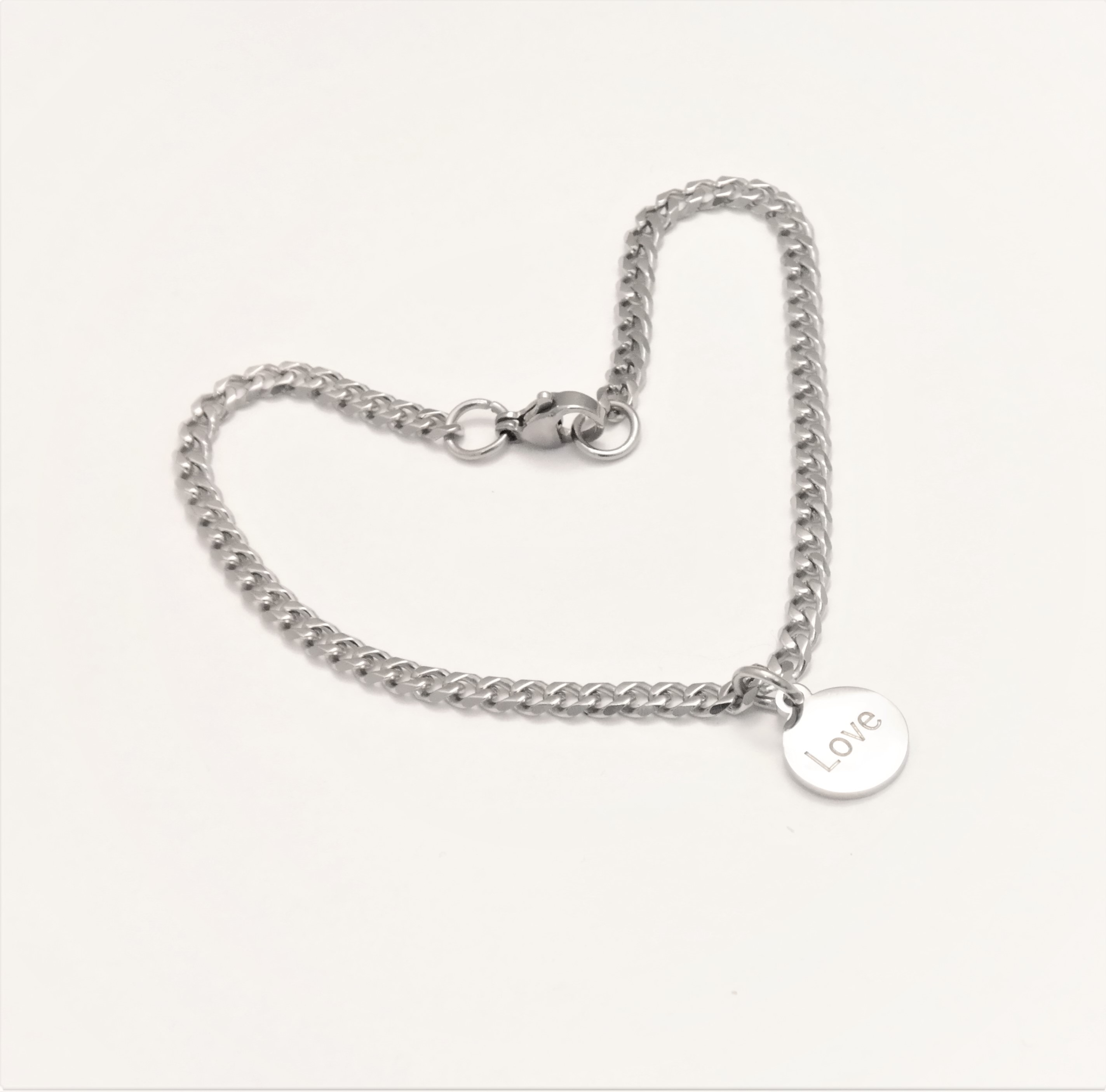 Personalized stainless steel diamond cut cuban link 3mm bracelet – Image 6
