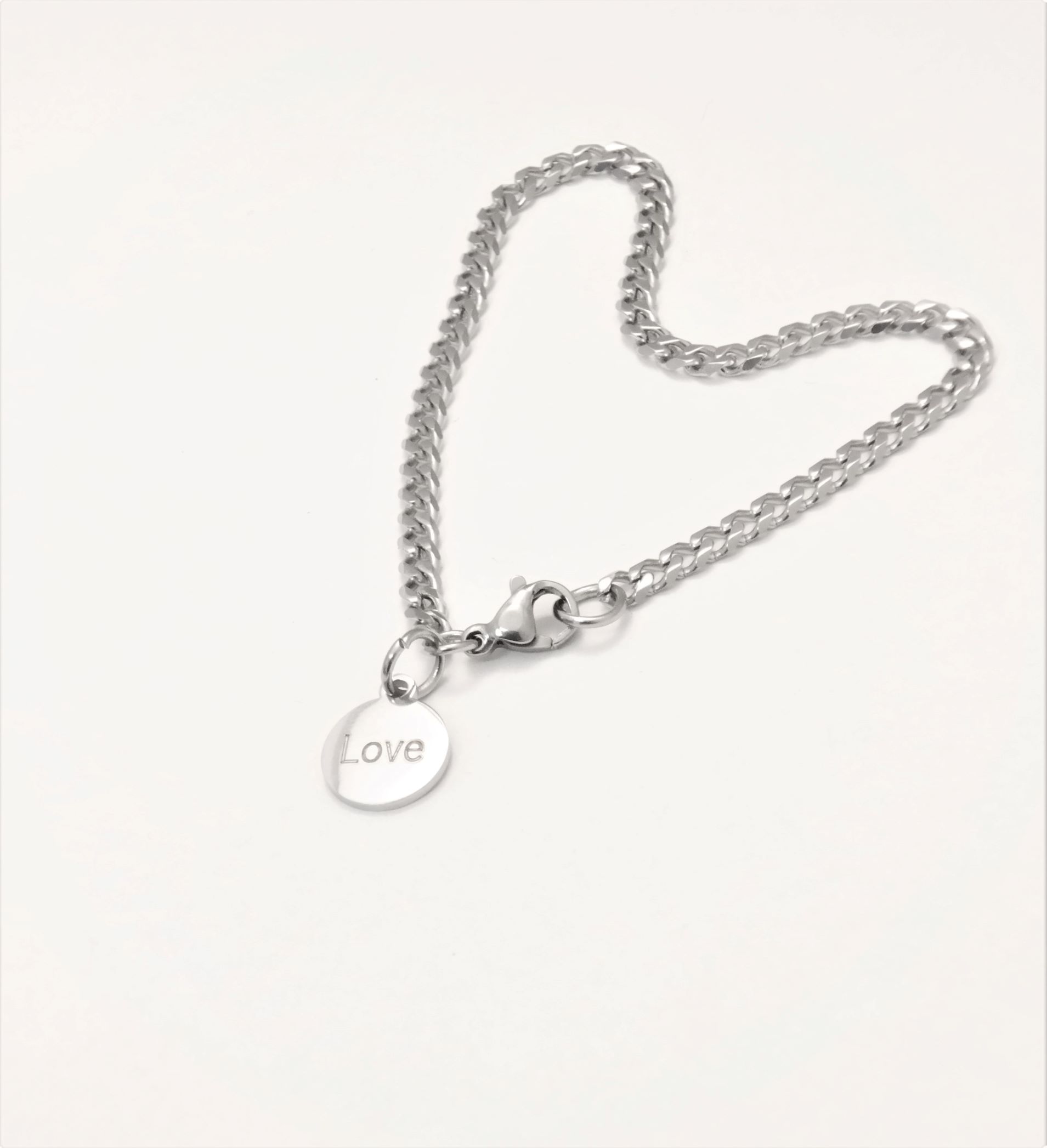 Personalized stainless steel diamond cut cuban link 3mm bracelet – Image 5