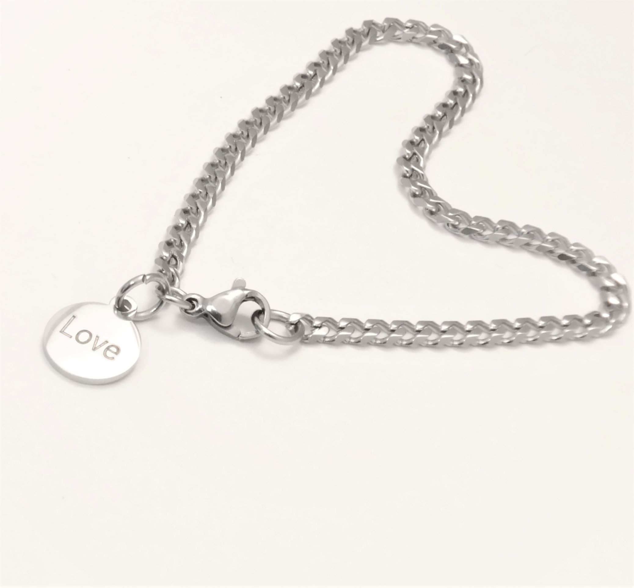 Personalized stainless steel diamond cut cuban link 3mm bracelet – Image 3