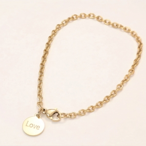 Personalized stainless steel trendy link 3mm bracelet