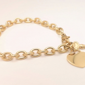 Bracelet cœur et clef personnalisé pour femme en acier de haute qualité