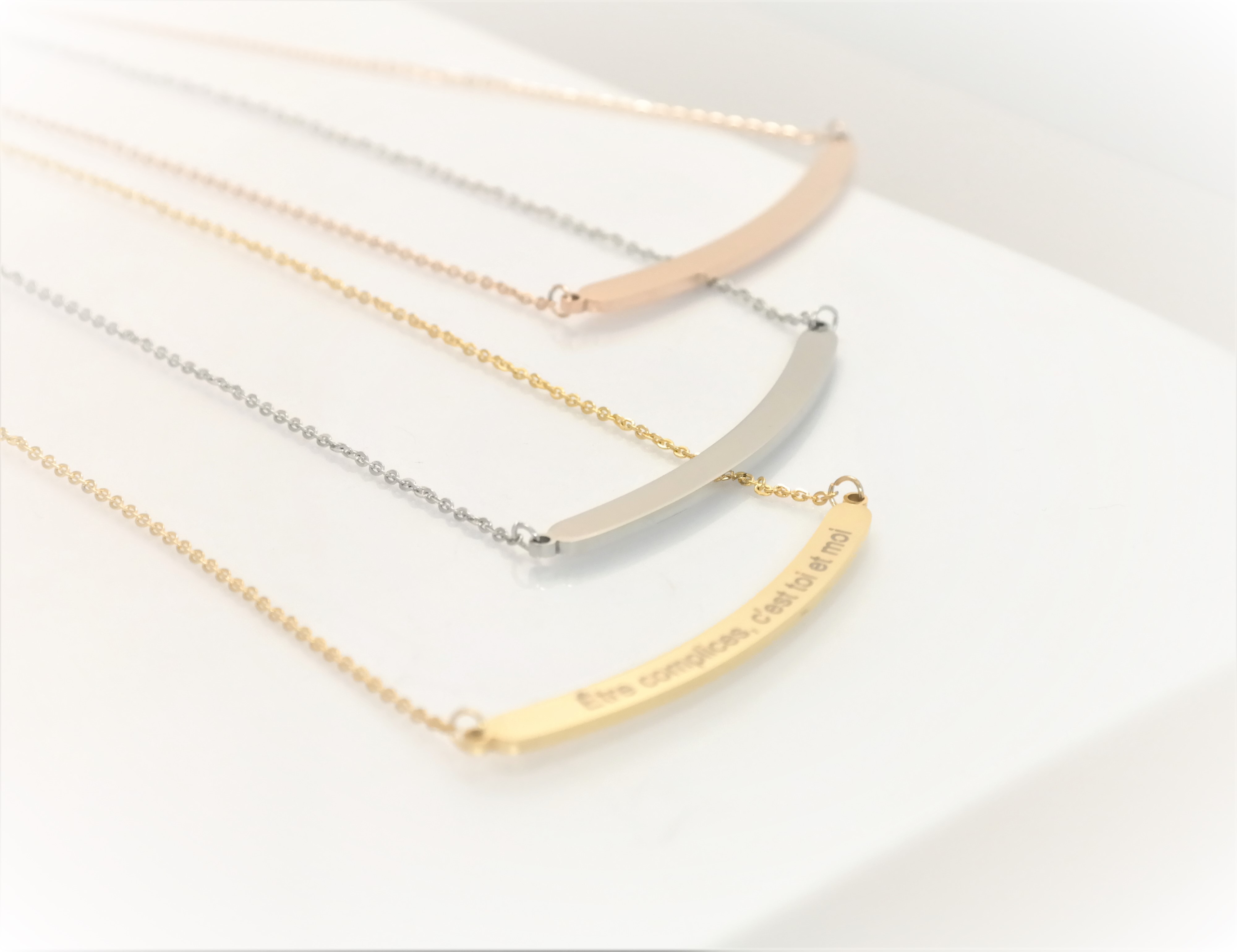 Personalized stainless steel woman moon pendant necklace
